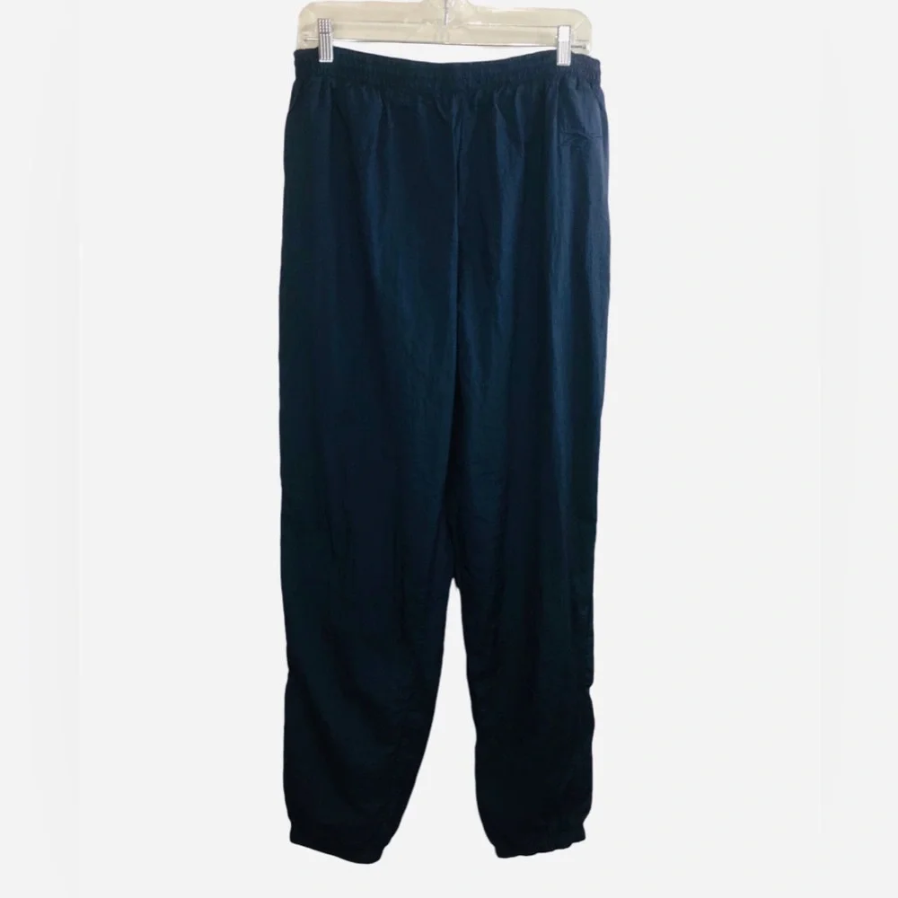 Vintage 90’s Y2K Reebok Lined Ankle Zip Joggers Athletic Track Pants Navy Unisex